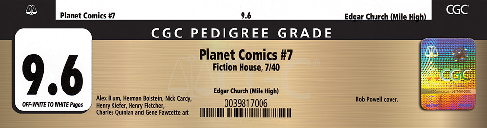 Pedigree Comic Book Collections CGC